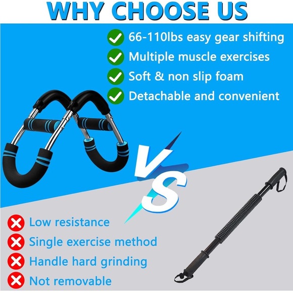 Adjustable Chest & Arm Trainer 66-110lb Portable Upper Body Equipment NEW - Picture 5 of 8